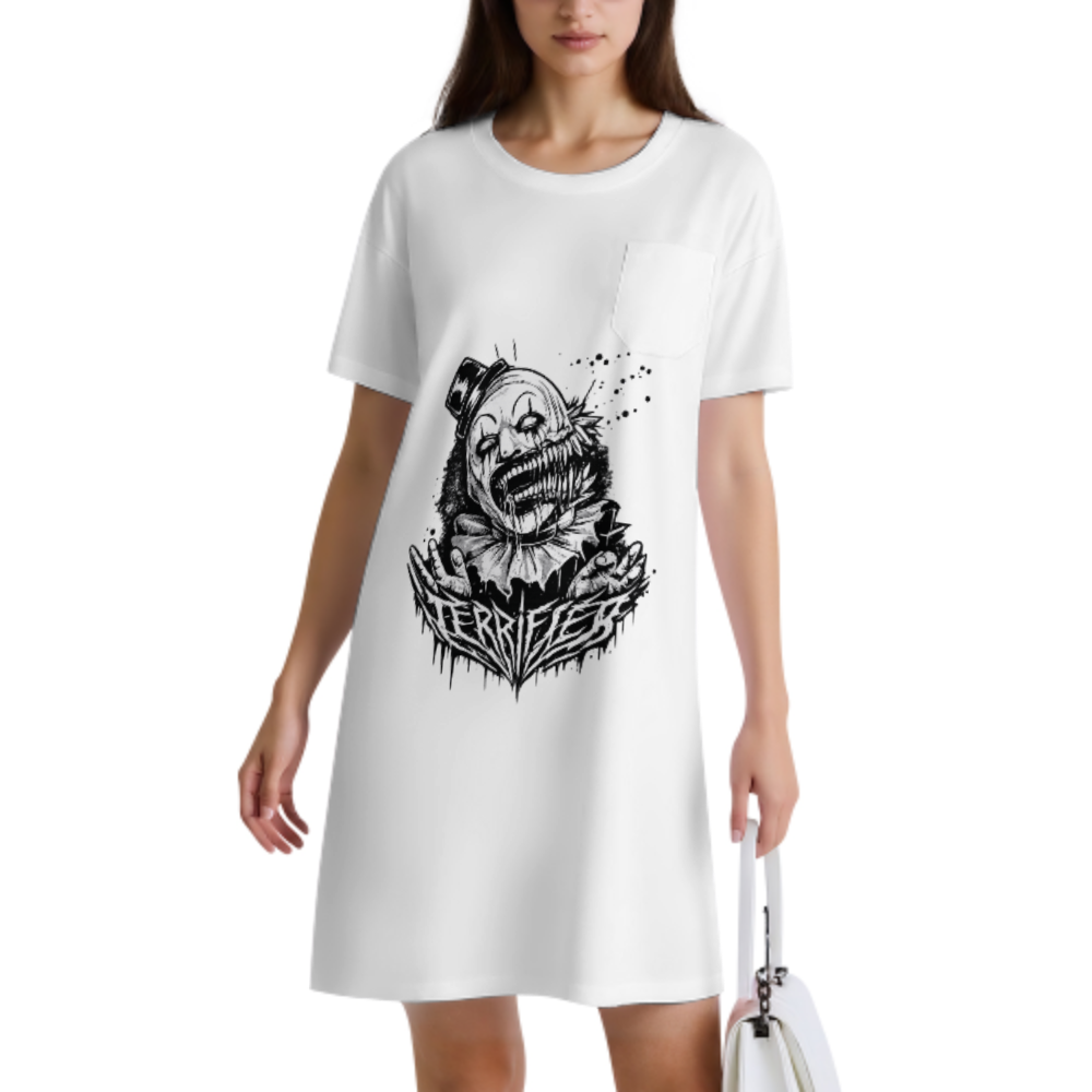 Terrifying Horror Clown Graphic T-Shirt – Dark Gothic Halloween Horror Fan Tee(z924)