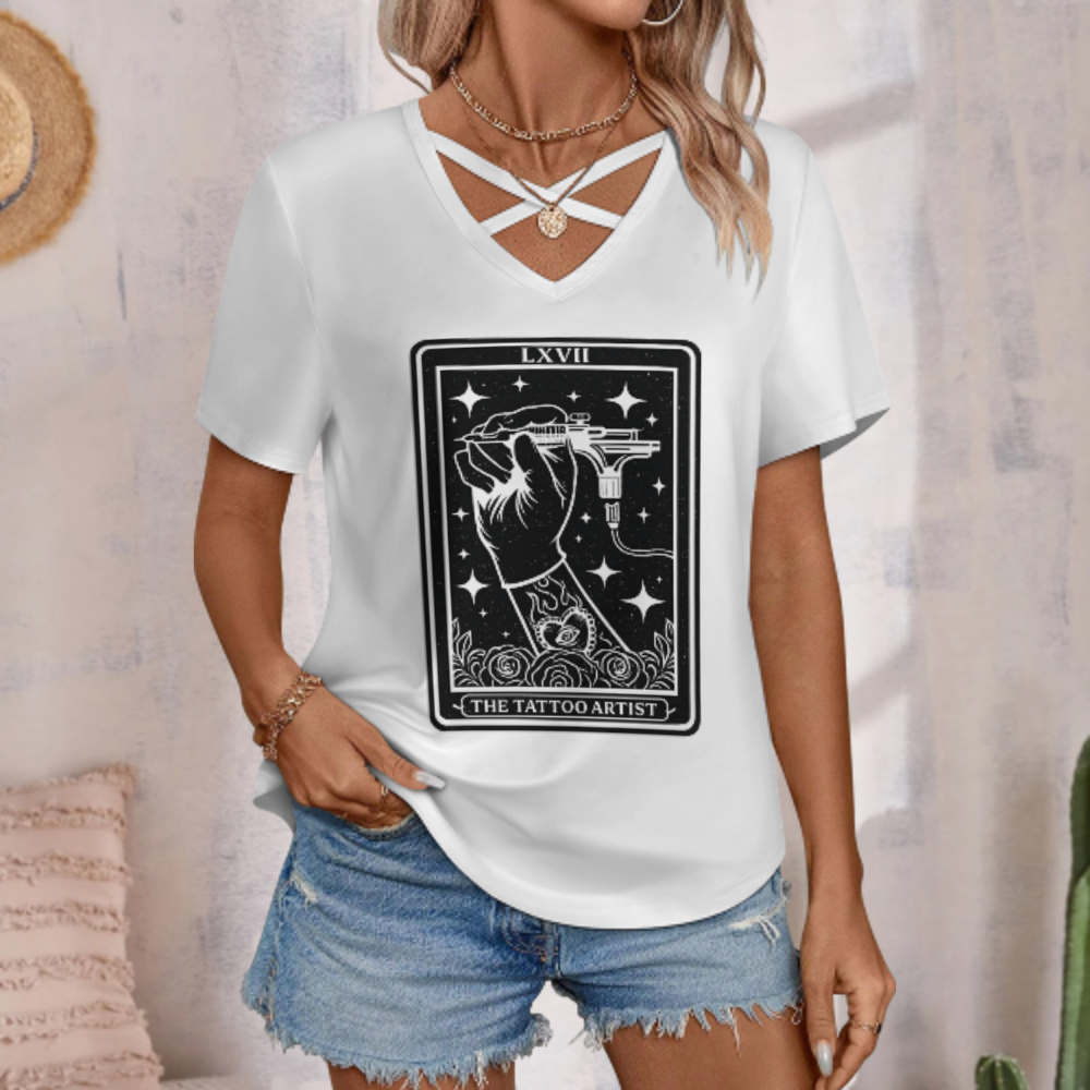 The Tattoo Artist Tarot Card Shirt – Gothic Ink Master Graphic Tee(z949)