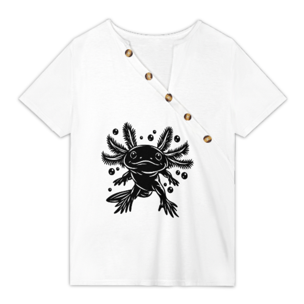 Cute Axolotl Graphic Tee – Adorable Aquatic Salamander Animal Shirt(z953)