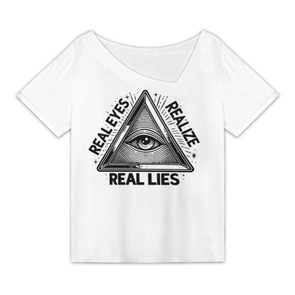 Real Eyes Realize Real Lies Graphic Tee – Eye of Awareness Conspiracy Art Shirt(z964)