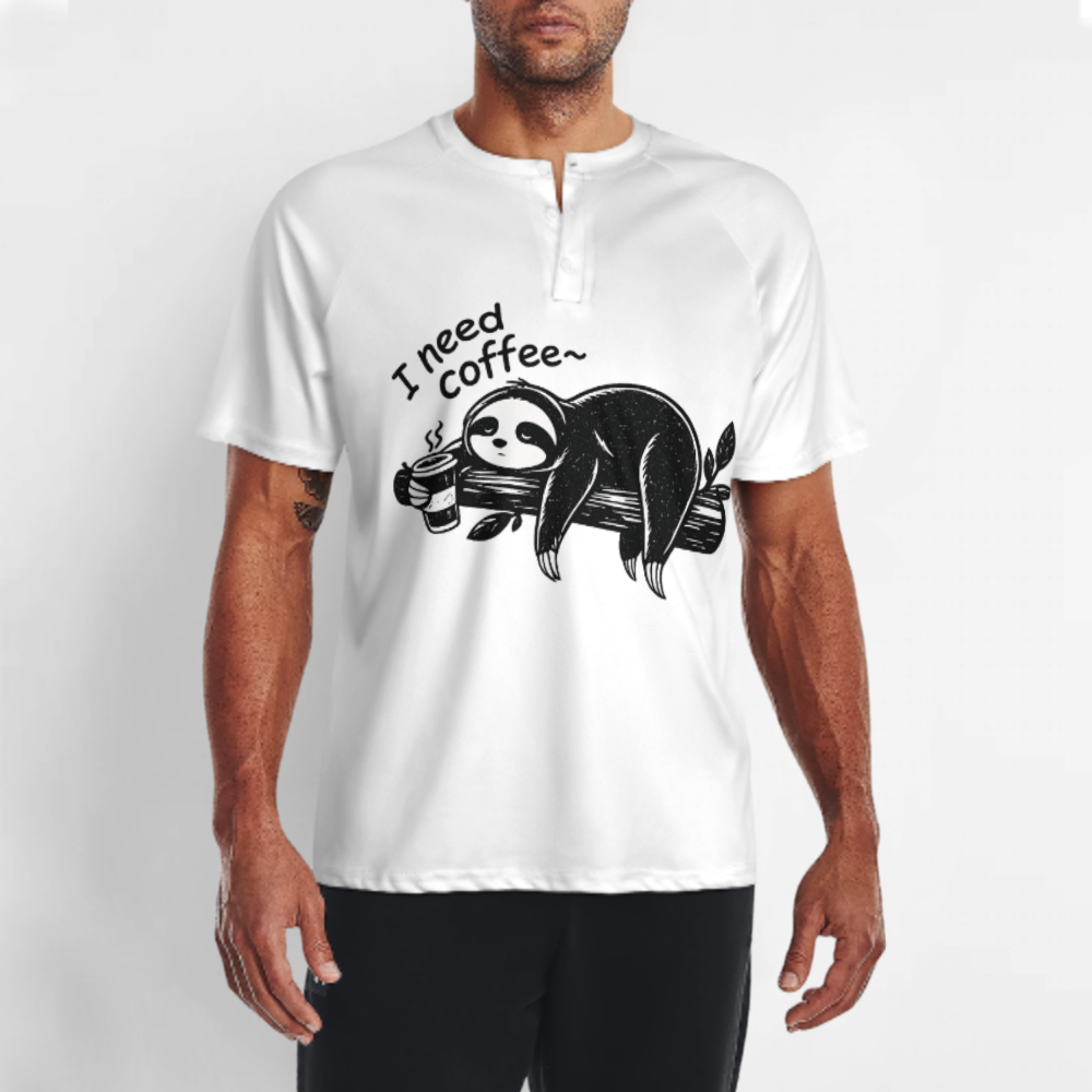 I Need Coffee Funny Sloth Graphic T-Shirt – Cute Lazy Animal Lover Tee(z974)