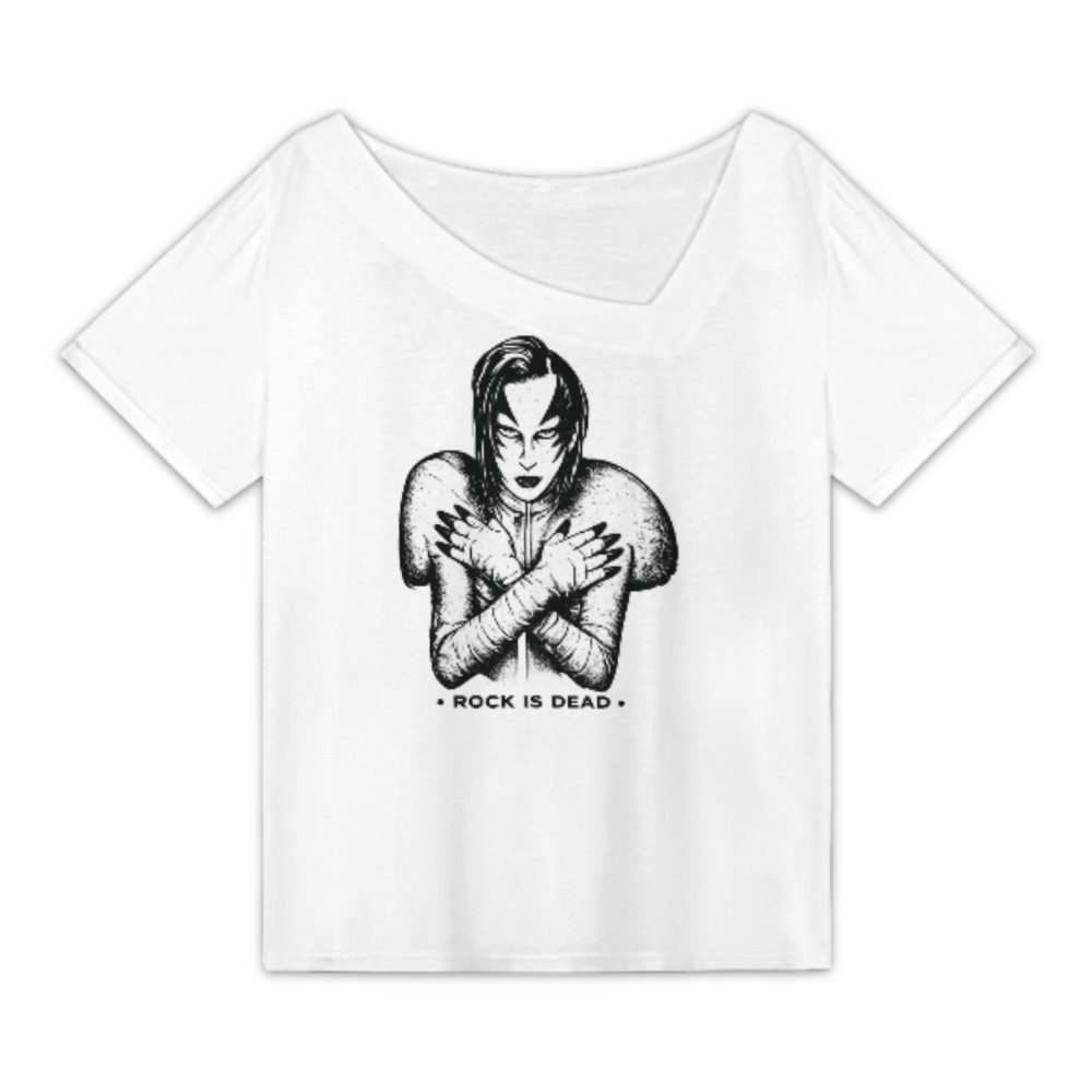 Rock Is Dead Gothic Punk Graphic T-Shirt | Alternative Rock Fashion Tee for Music Lovers(z967)