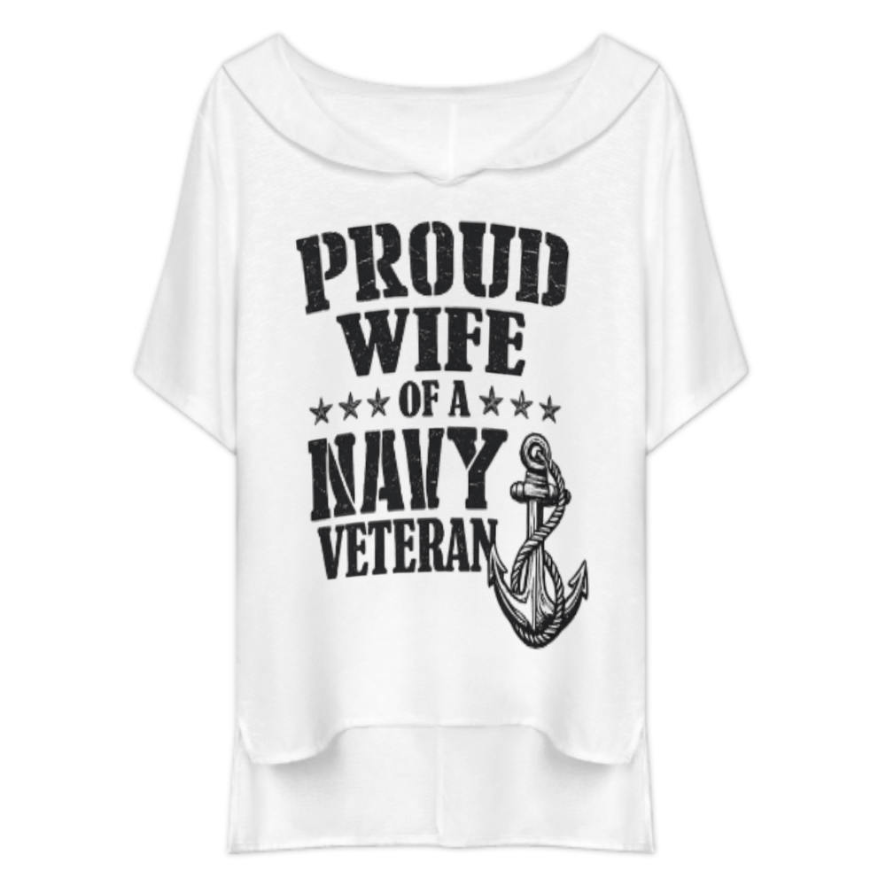 Proud Wife of a Navy Veteran Shirt | Military Spouse Patriotic Graphic Tee for Navy Families(z931)