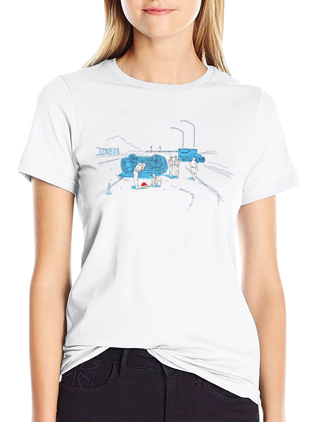 Accident Scene Tee - Unique Graphic Print