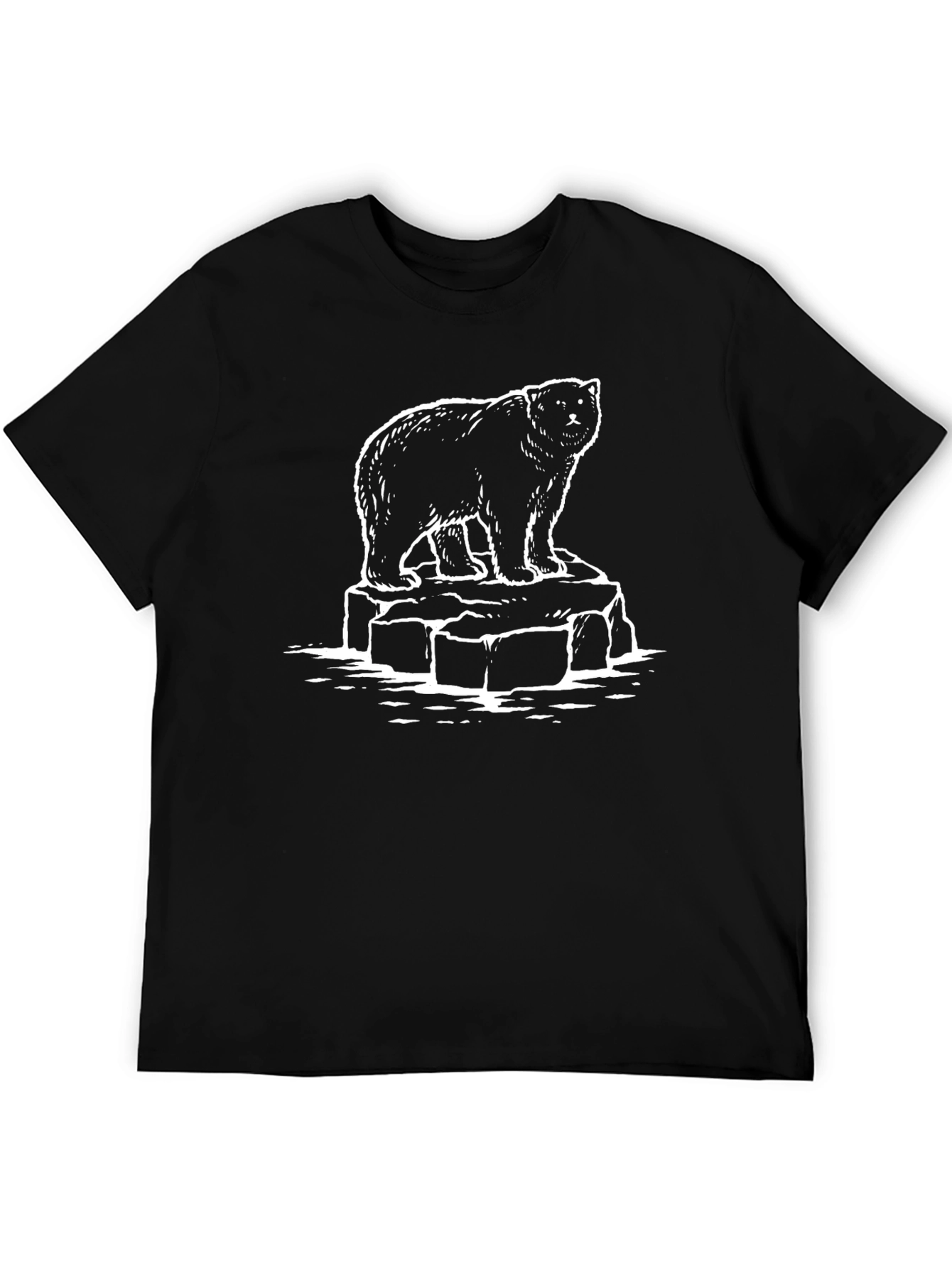 Bear Graphic Print Tee - Black