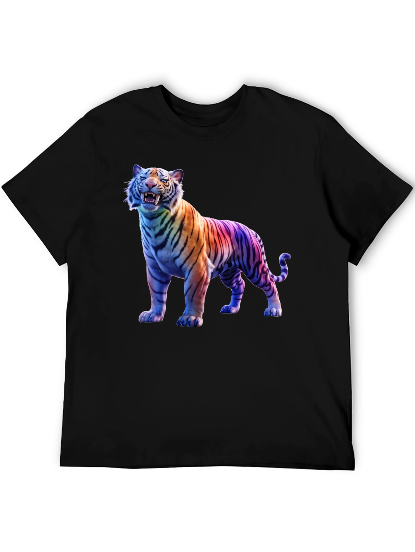 Rainbow Tiger Graphic Tee - Black