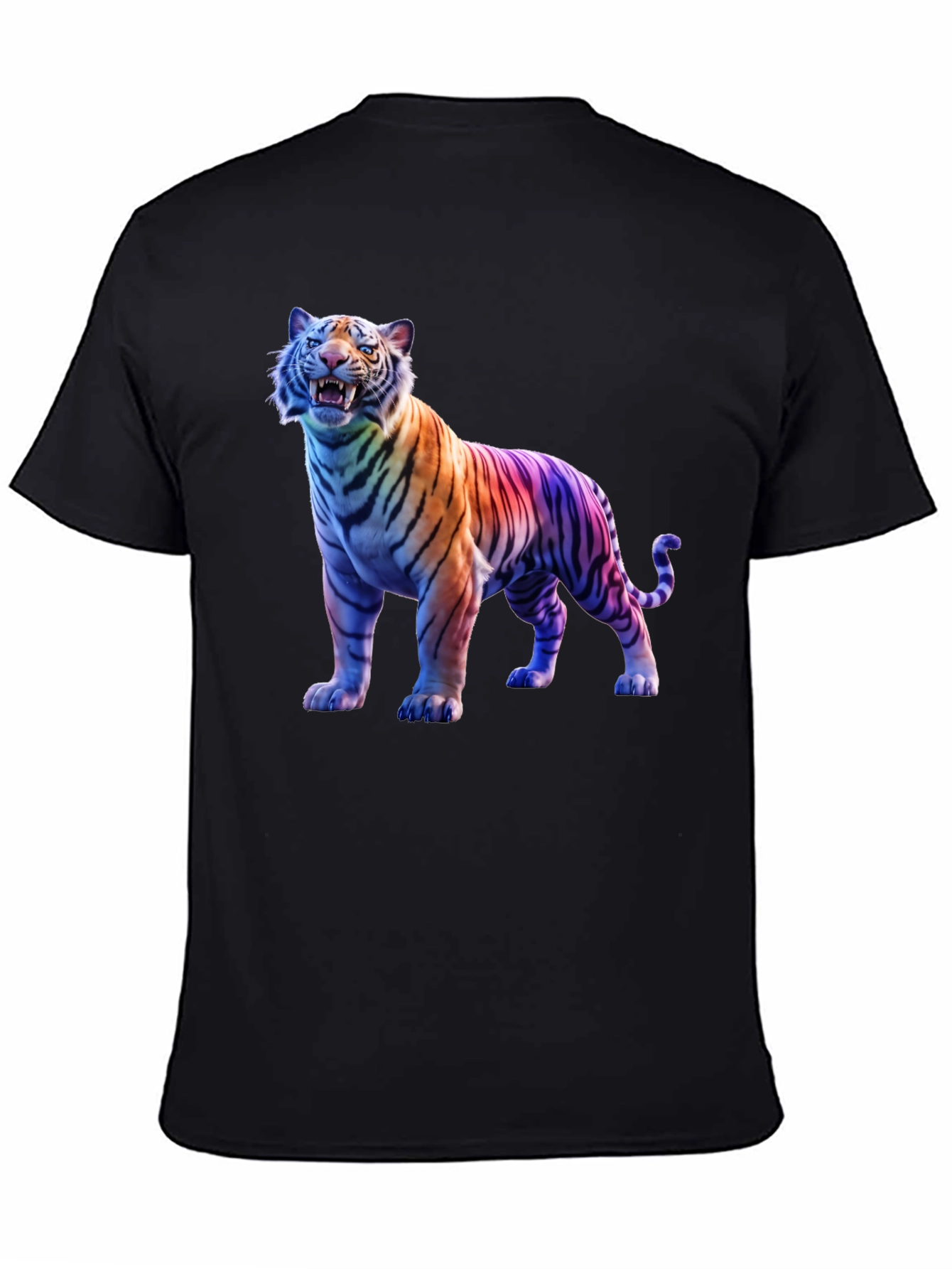 Rainbow Tiger Graphic Tee - Black