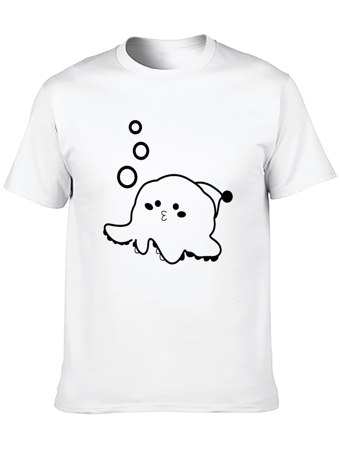 Cute Kawaii Octopus Black T-Shirt