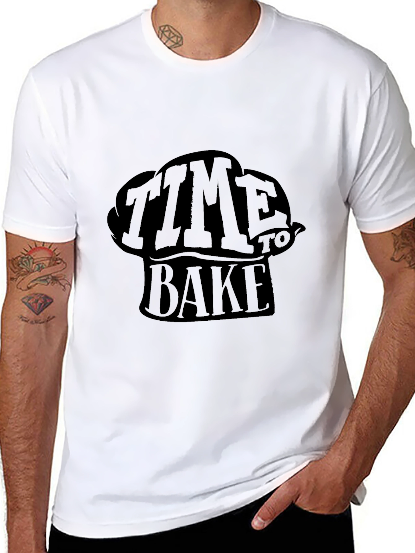 Time To Bake Black Graphic Tee
