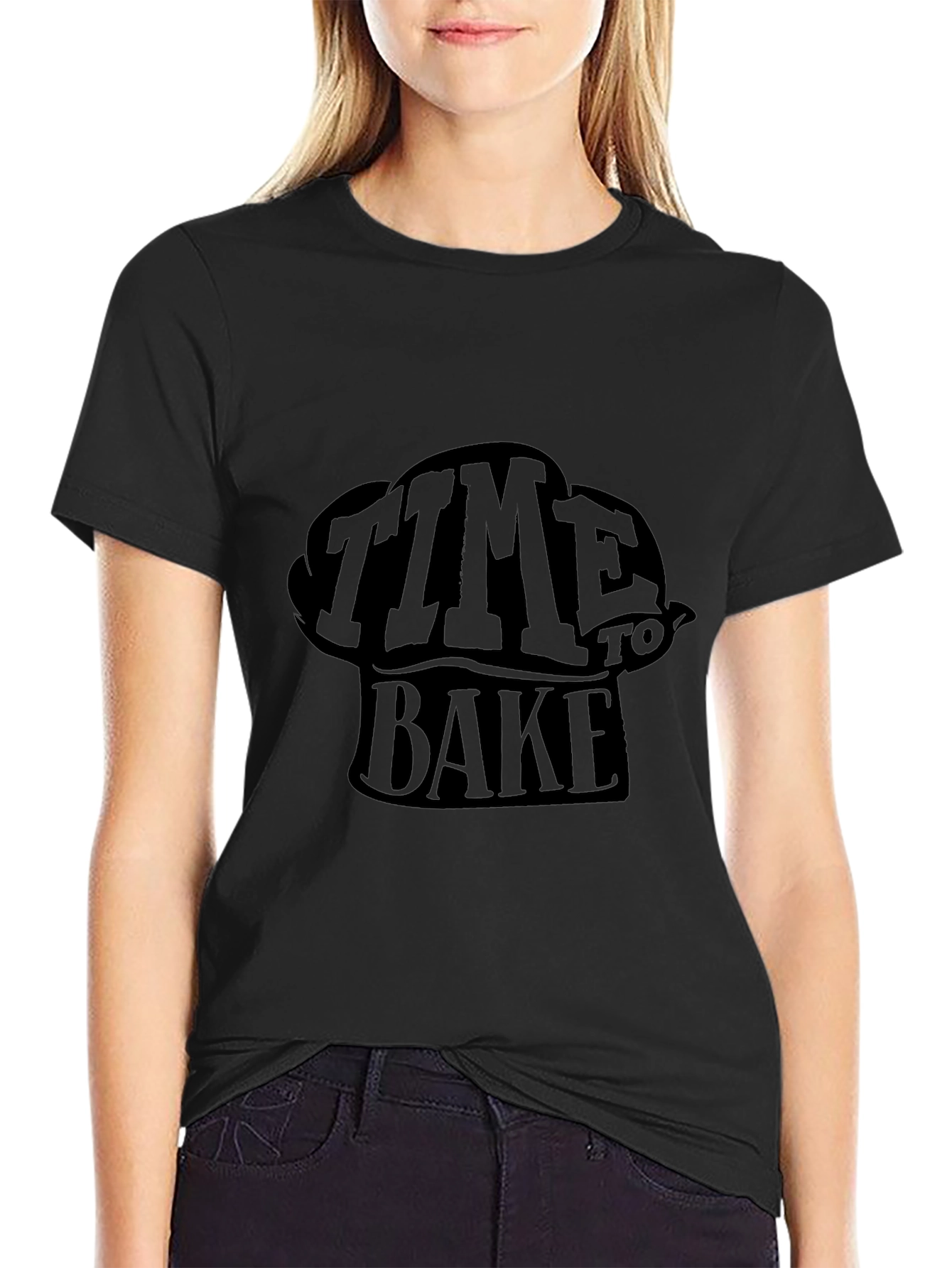 Time To Bake Black Graphic Tee