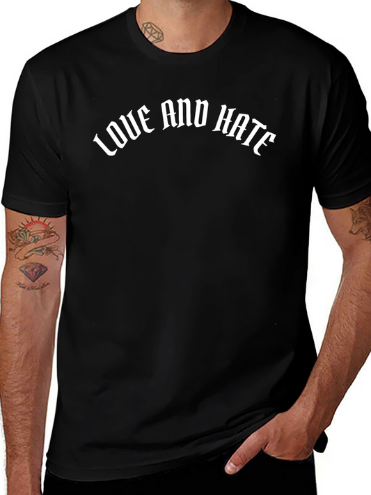 Love and Hate Graphic Tee - Black Cotton Blend