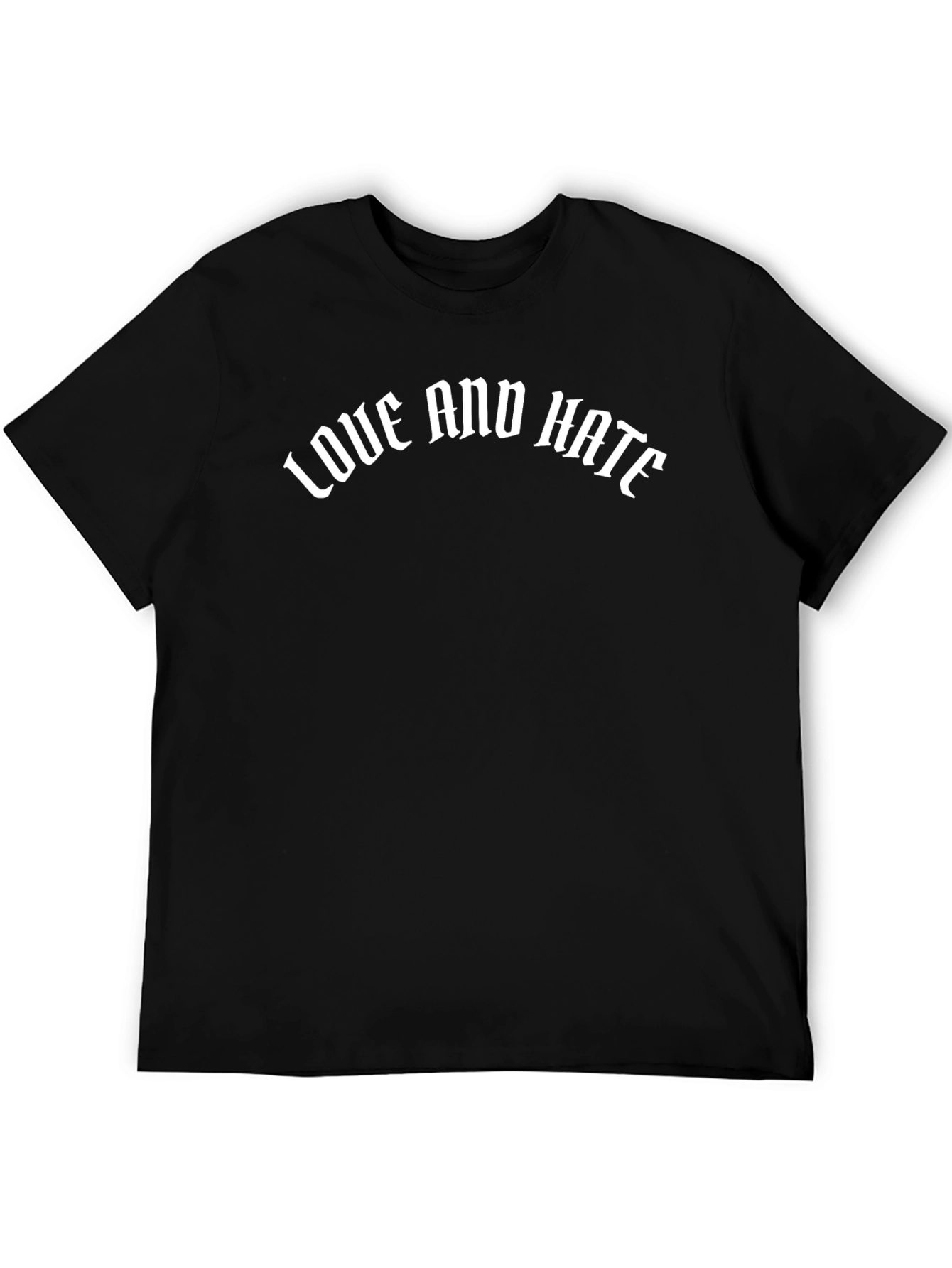 Love and Hate Graphic Tee - Black Cotton Blend