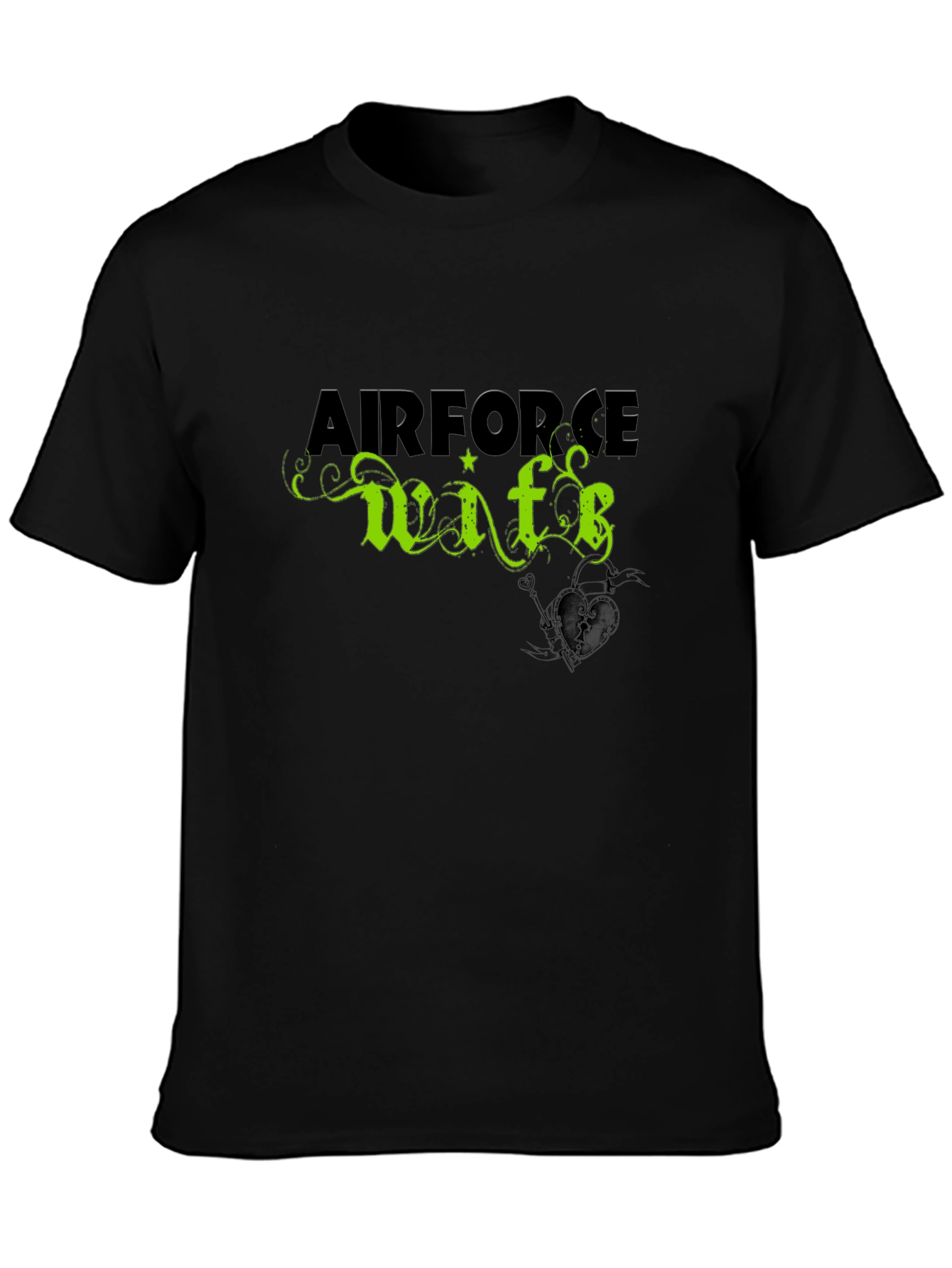 Air Force Wife Graphic T-Shirt - Black