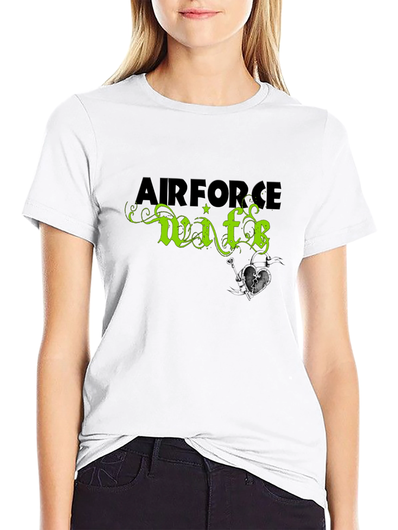 Air Force Wife Graphic T-Shirt - Black