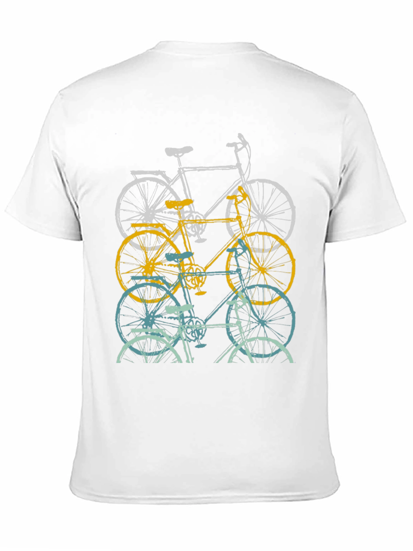 Retro Bicycle Graphic Tee - Mens Black Cotton T-Shirt