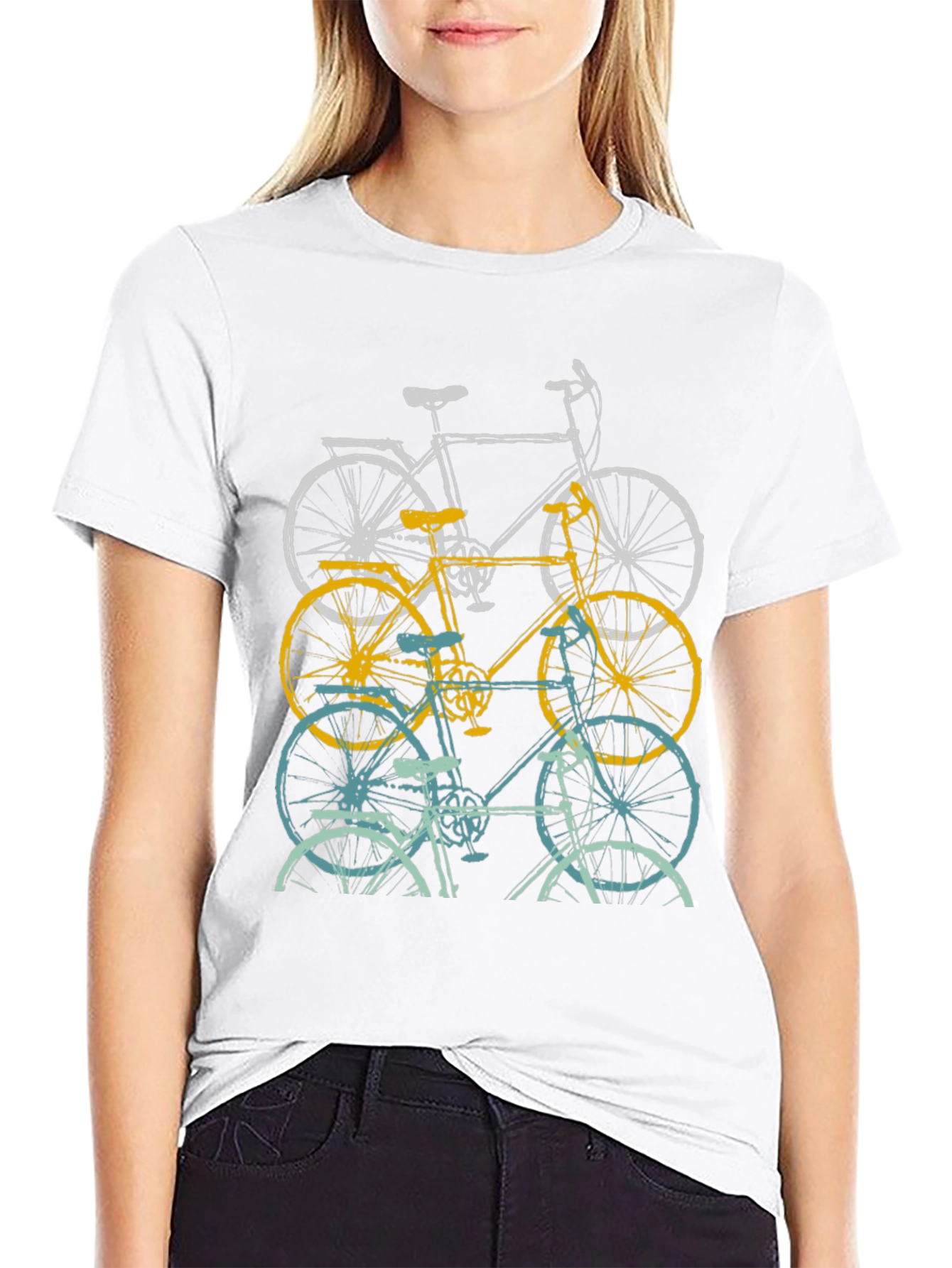 Retro Bicycle Graphic Tee - Mens Black Cotton T-Shirt