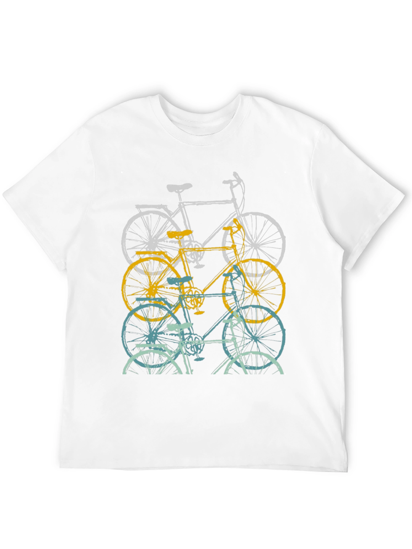 Retro Bicycle Graphic Tee - Mens Black Cotton T-Shirt