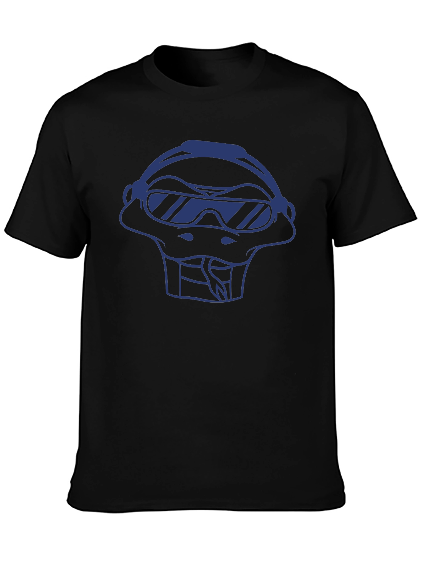 Cool Snake T-Shirt - Blue Graphic on Black
