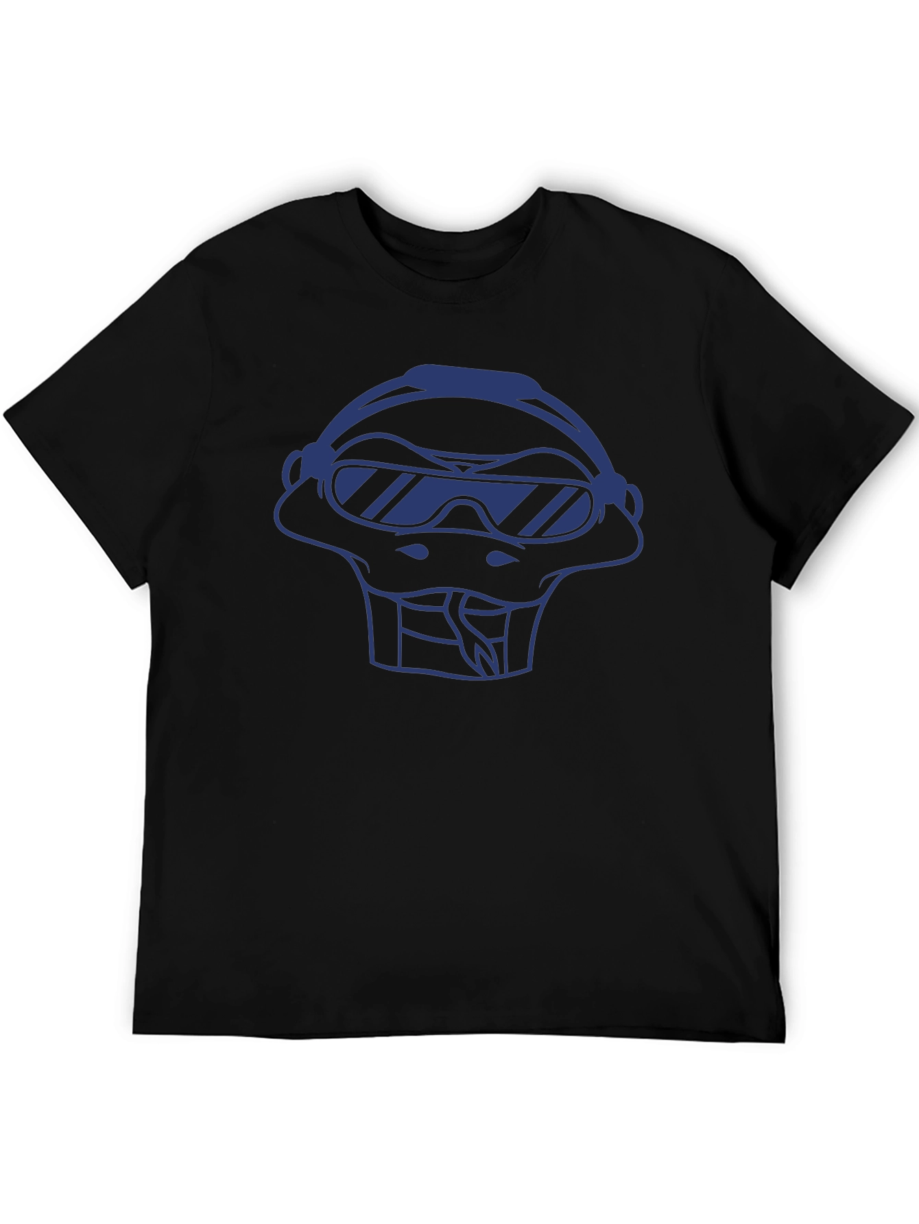 Cool Snake T-Shirt - Blue Graphic on Black