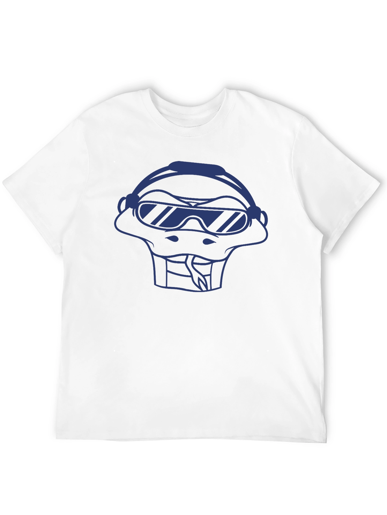 Cool Snake T-Shirt - Blue Graphic on Black