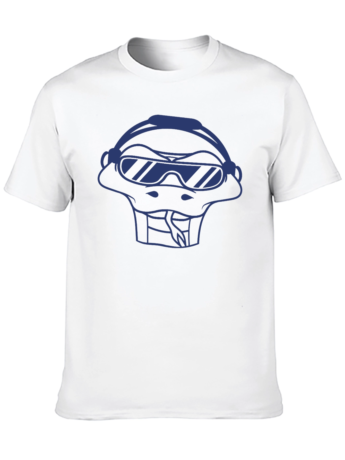 Cool Snake T-Shirt - Blue Graphic on Black