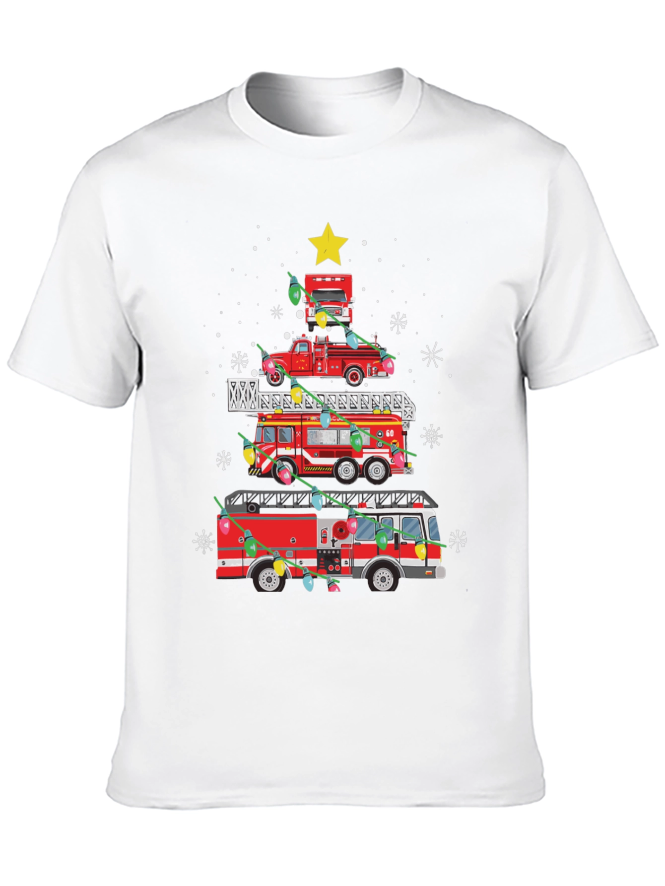 Fire Truck Christmas Tree T-Shirt