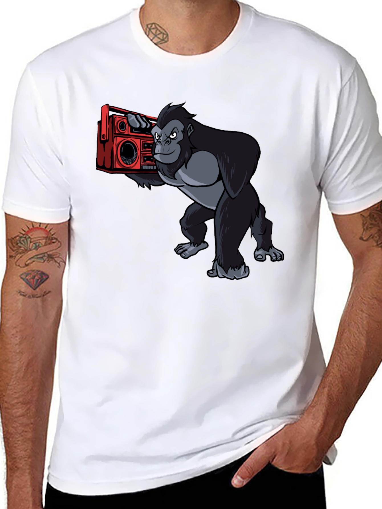 Cool Gorilla Boombox Graphic Tee