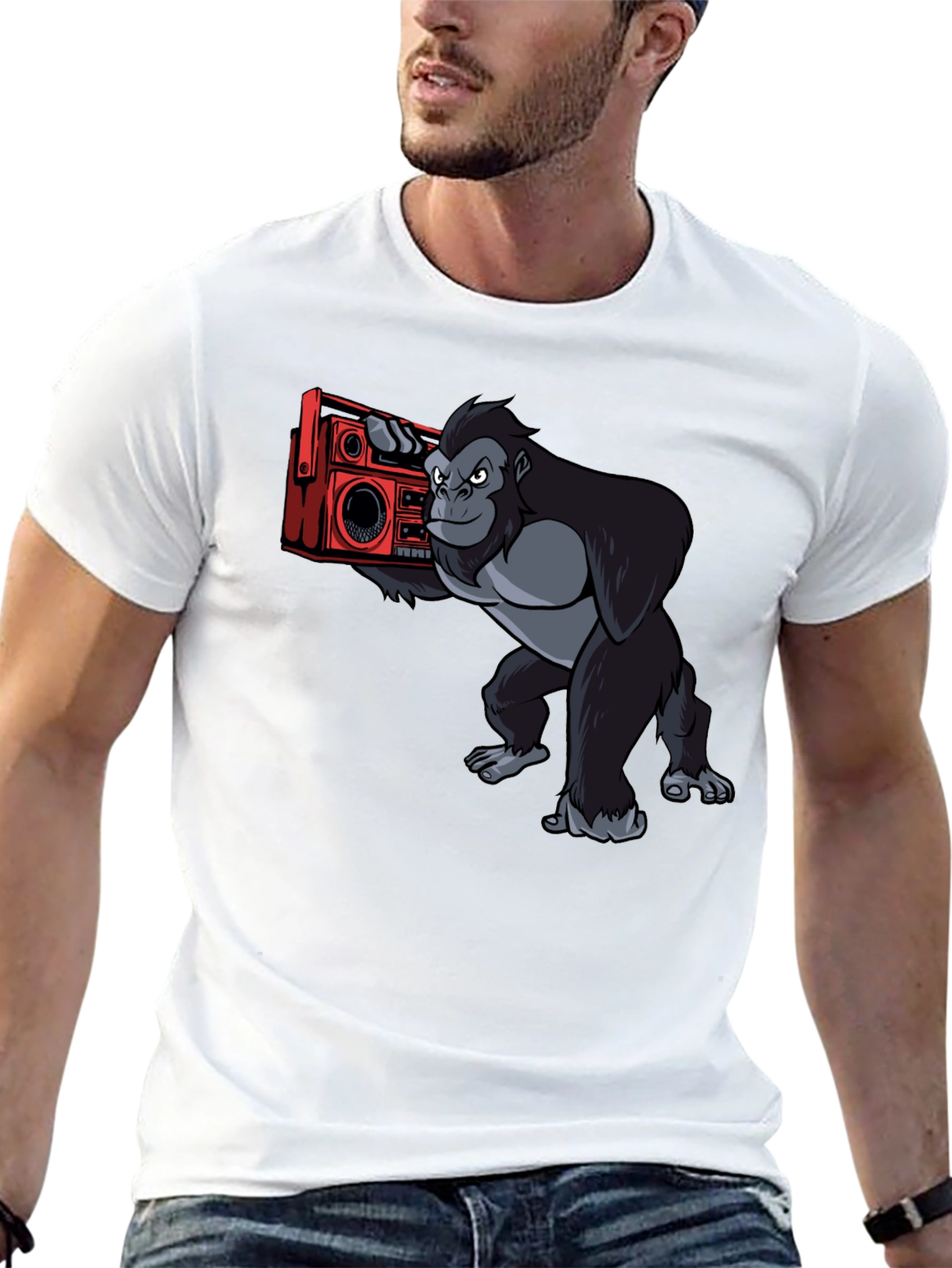 Cool Gorilla Boombox Graphic Tee