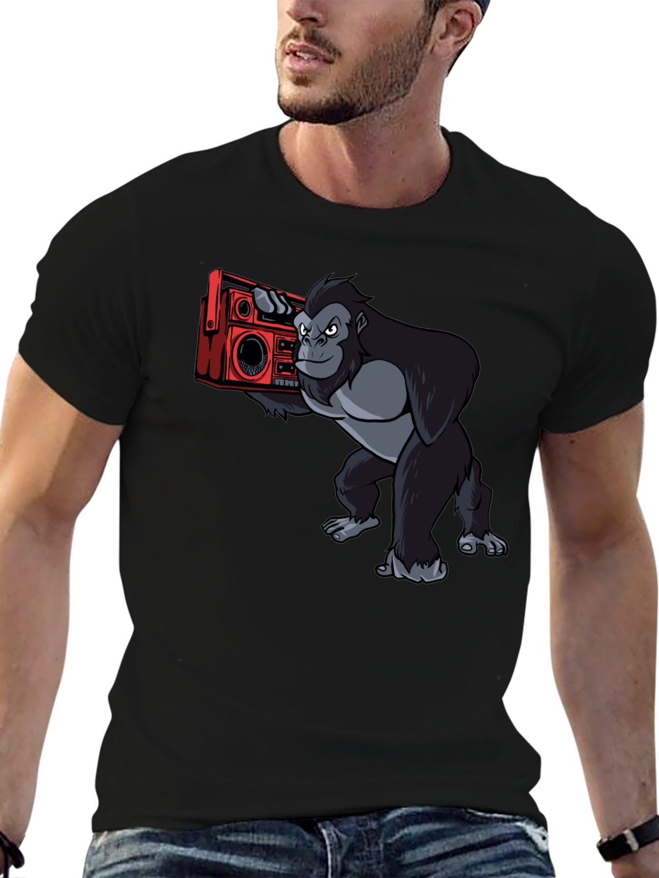 Cool Gorilla Boombox Graphic Tee