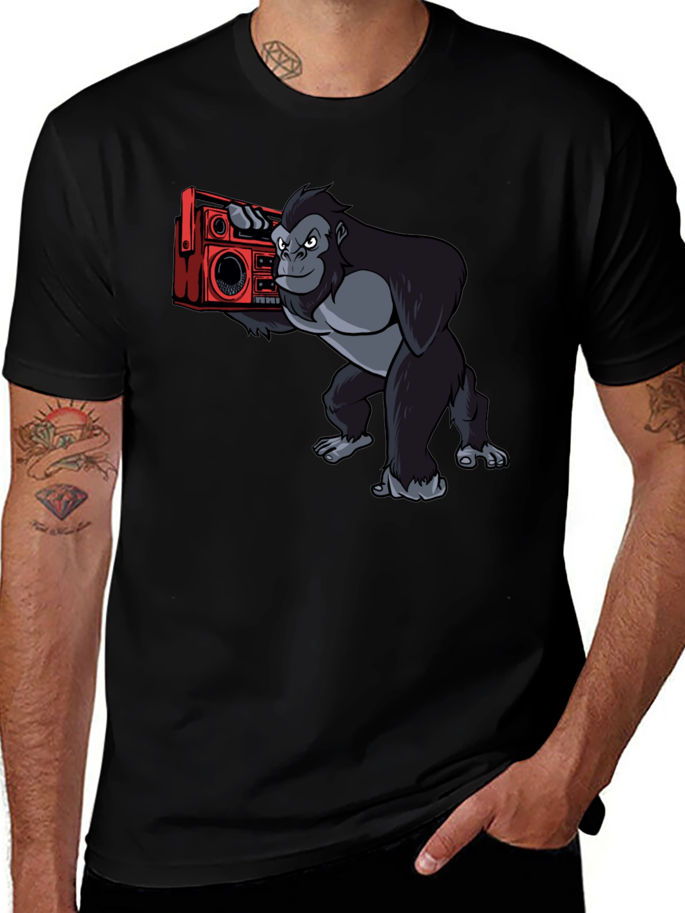 Cool Gorilla Boombox Graphic Tee