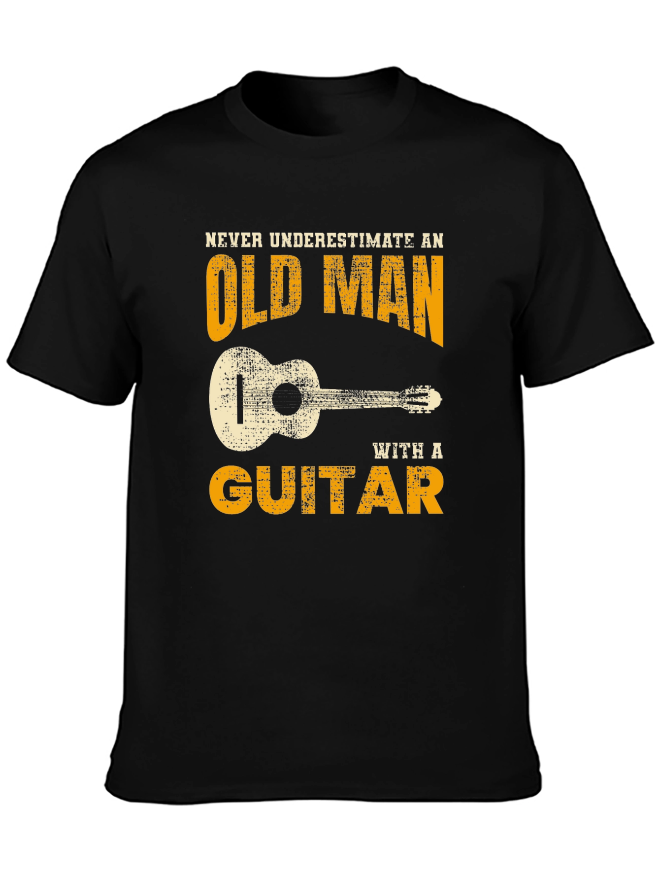 Old Man Guitar T-Shirt - Black