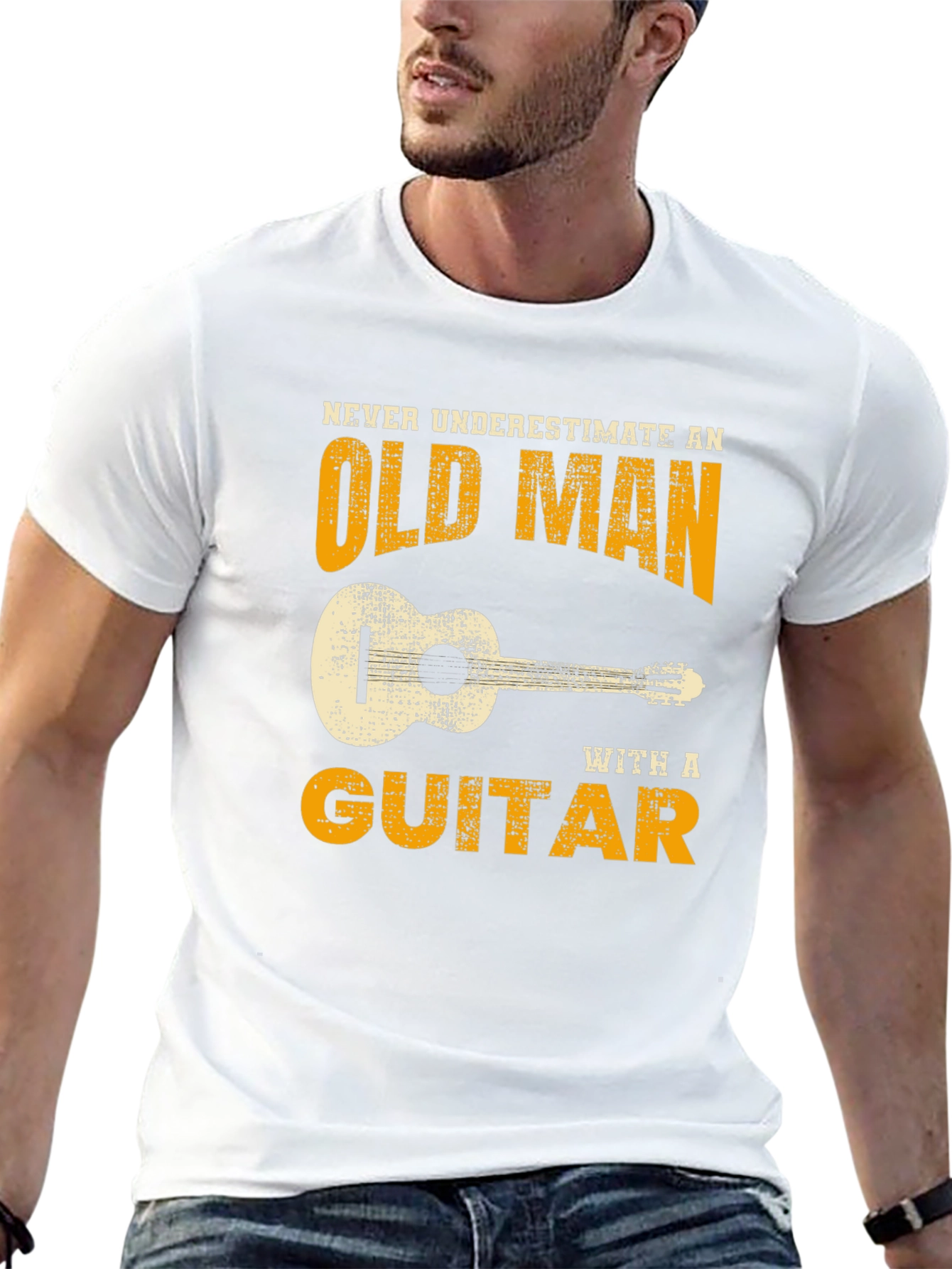 Old Man Guitar T-Shirt - Black