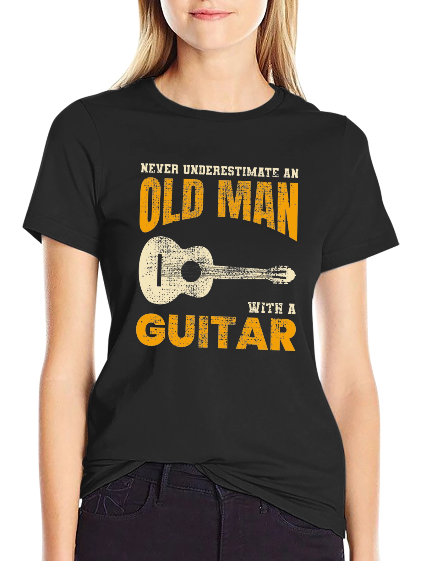 Old Man Guitar T-Shirt - Black