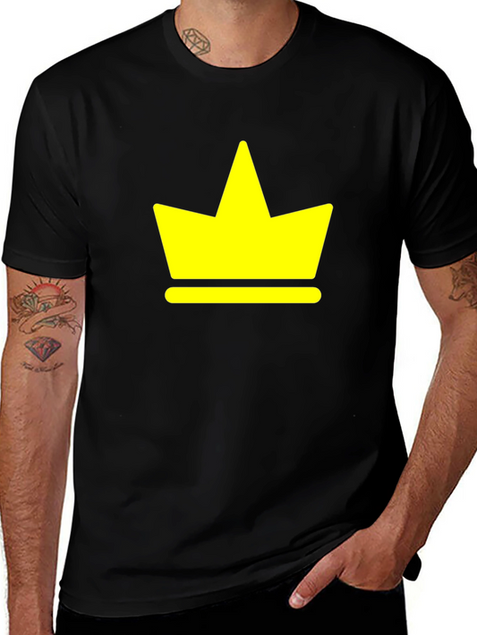 Yellow Crown Graphic Black T-Shirt