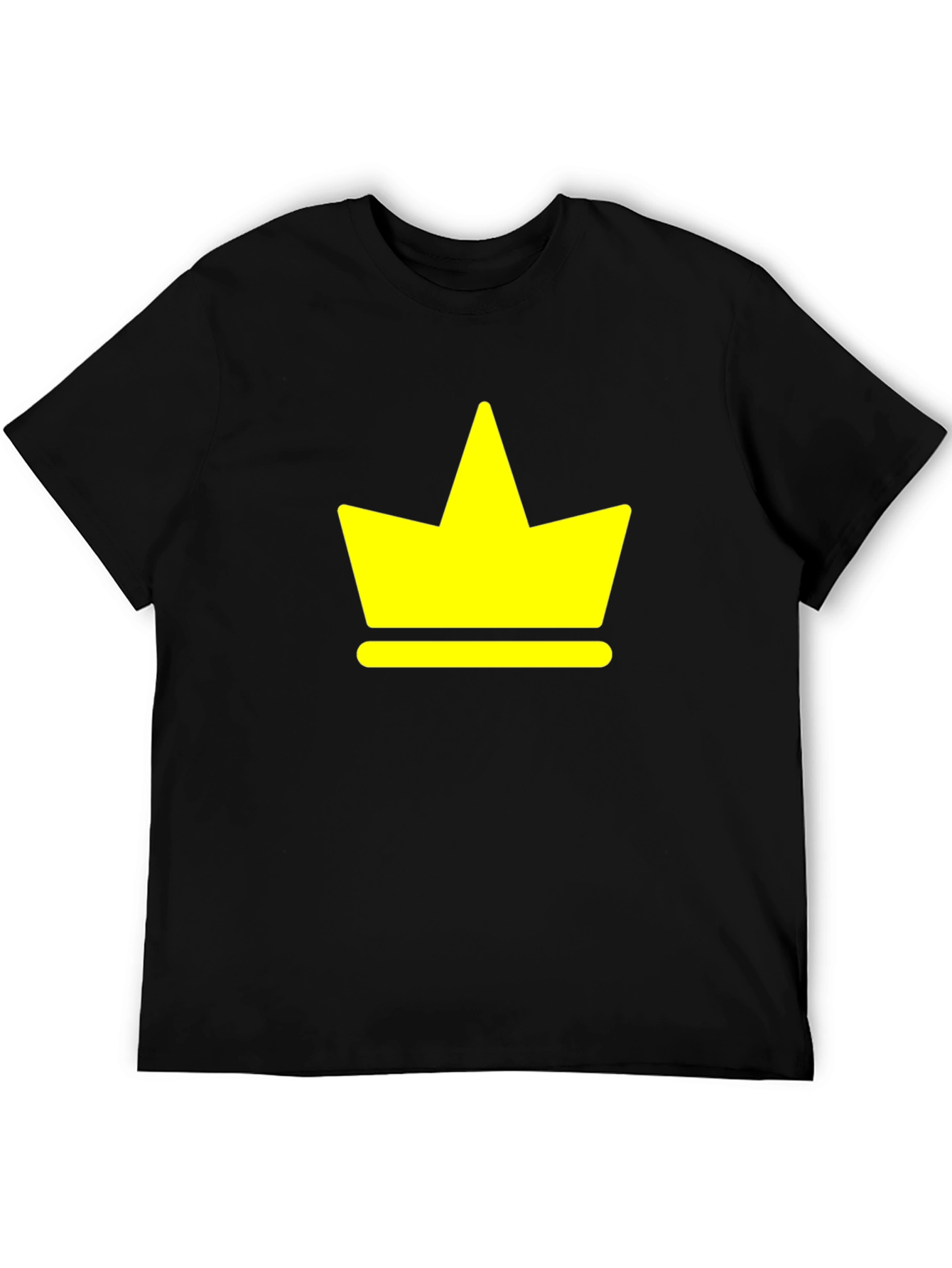 Yellow Crown Graphic Black T-Shirt