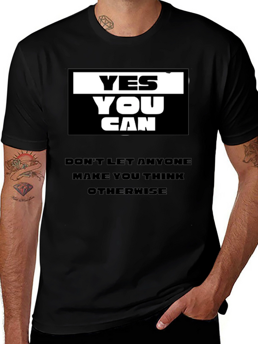 Yes You Can Black Graphic T-Shirt