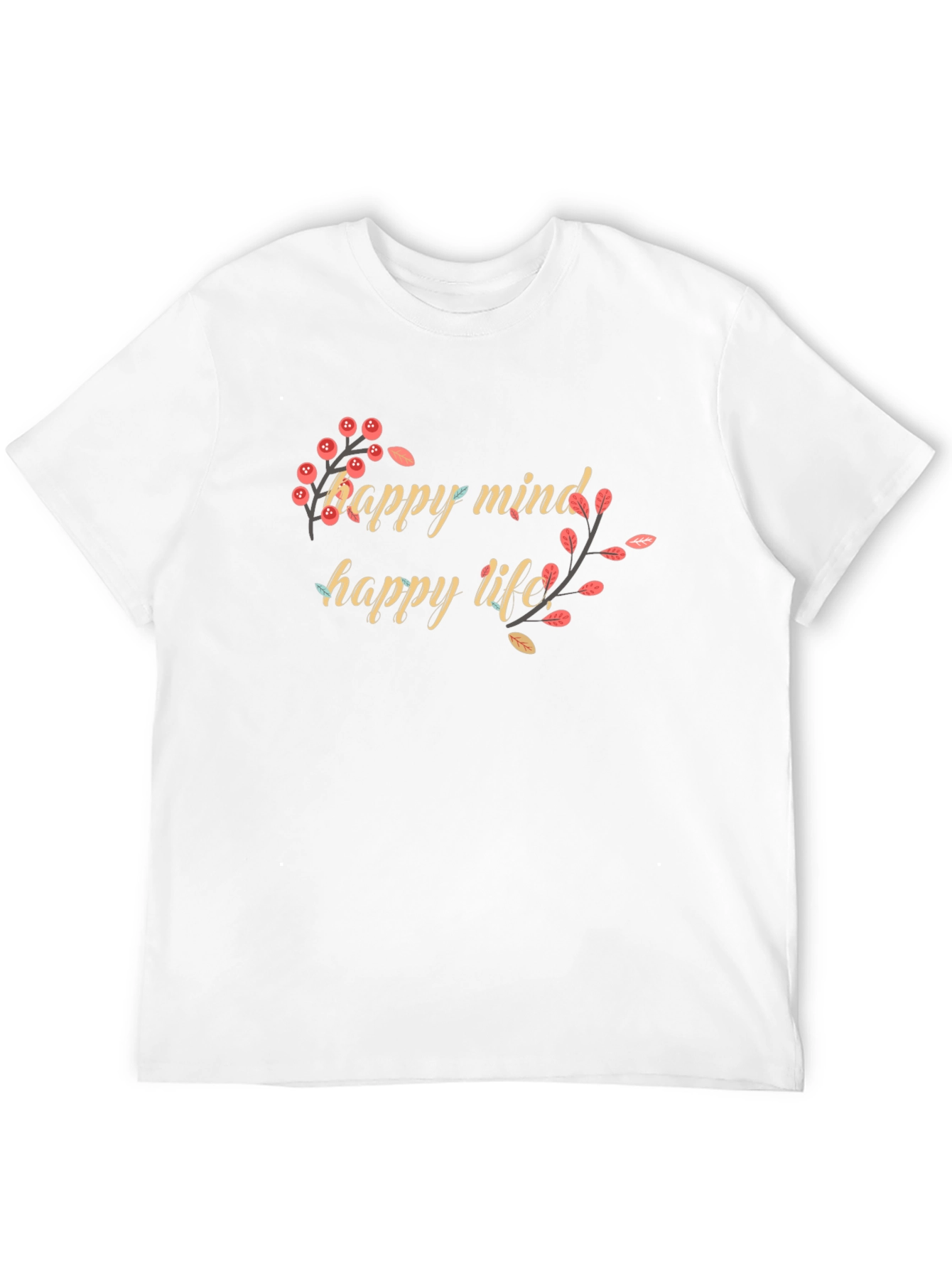 Happy Mind Happy Life Black Graphic Tee