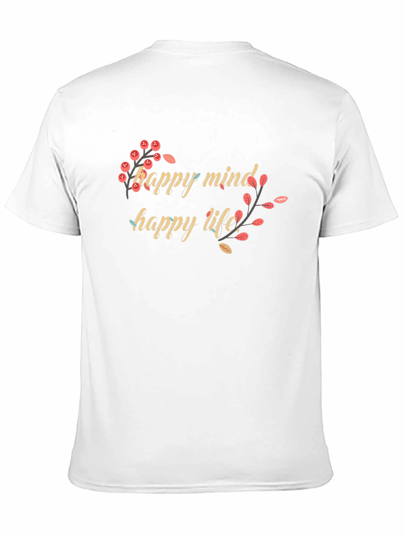 Happy Mind Happy Life Black Graphic Tee