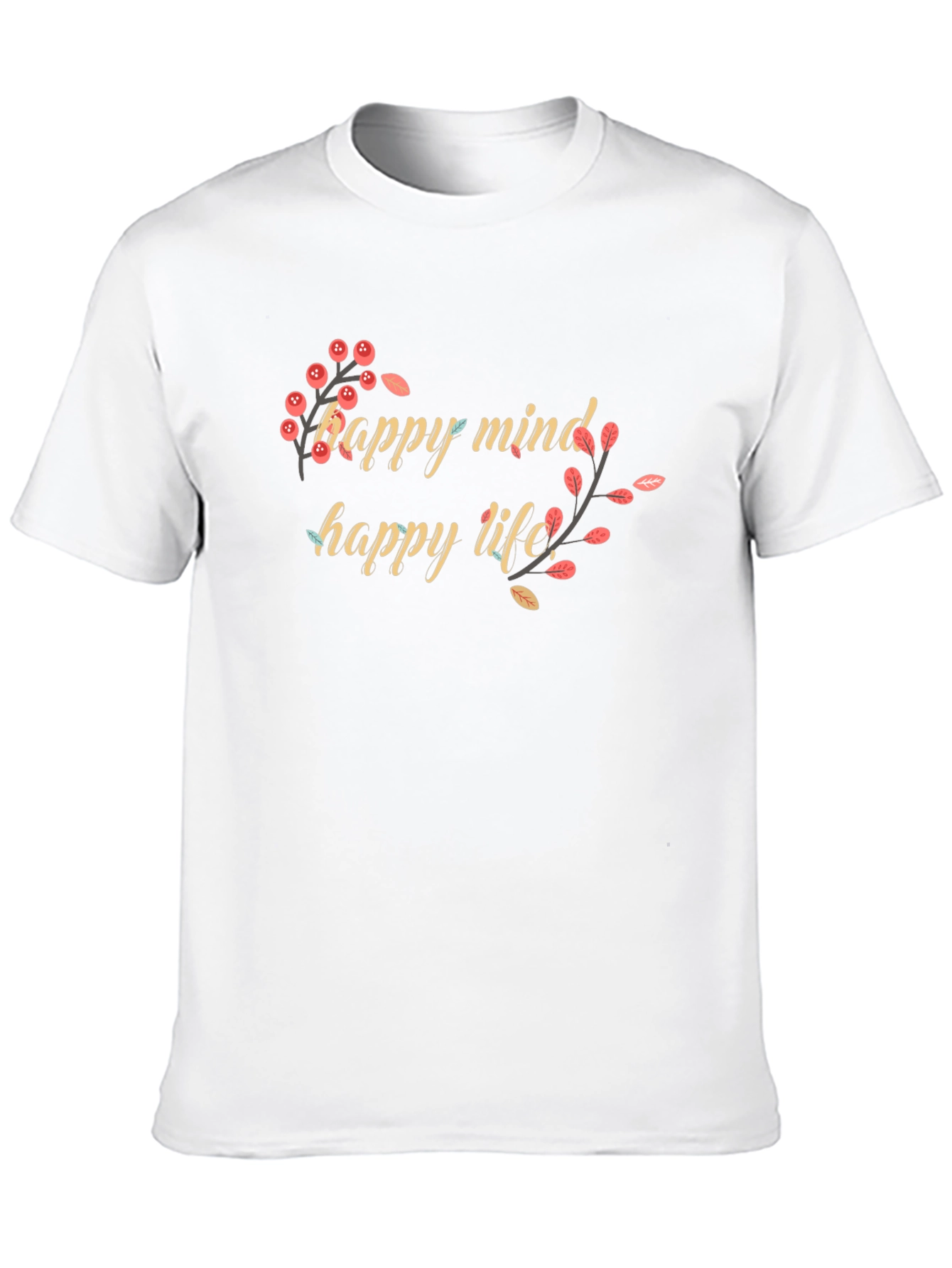 Happy Mind Happy Life Black Graphic Tee