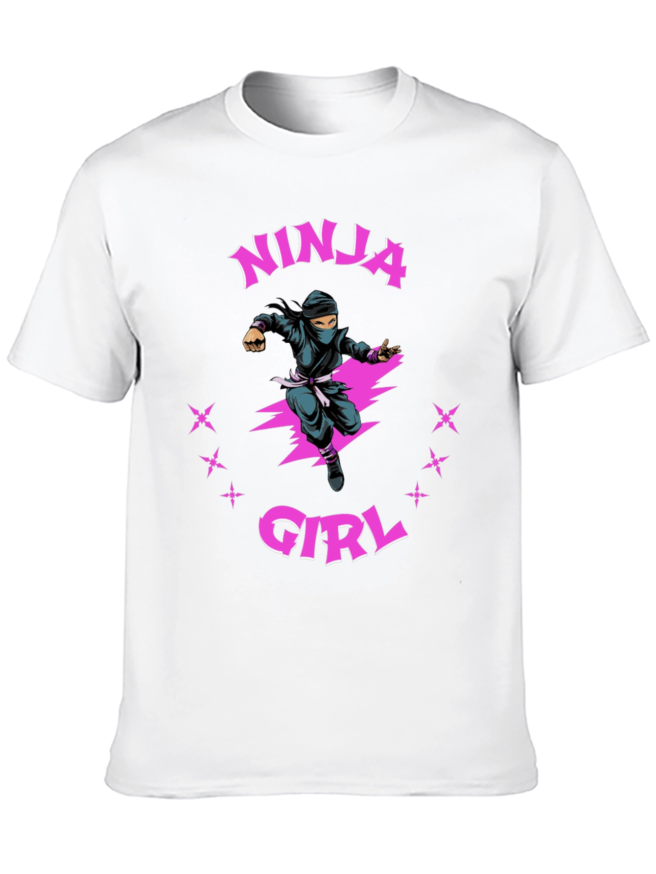 Ninja Girl Graphic T-Shirt - Black Cotton Tee