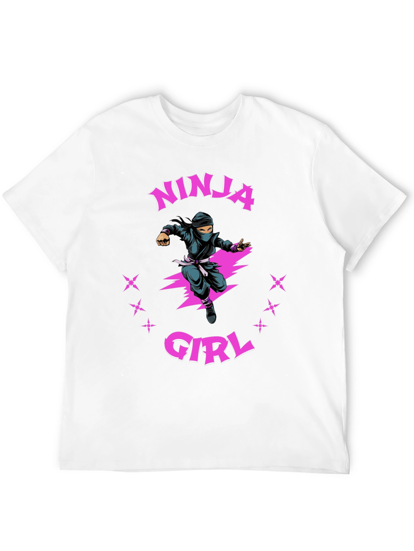 Ninja Girl Graphic T-Shirt - Black Cotton Tee