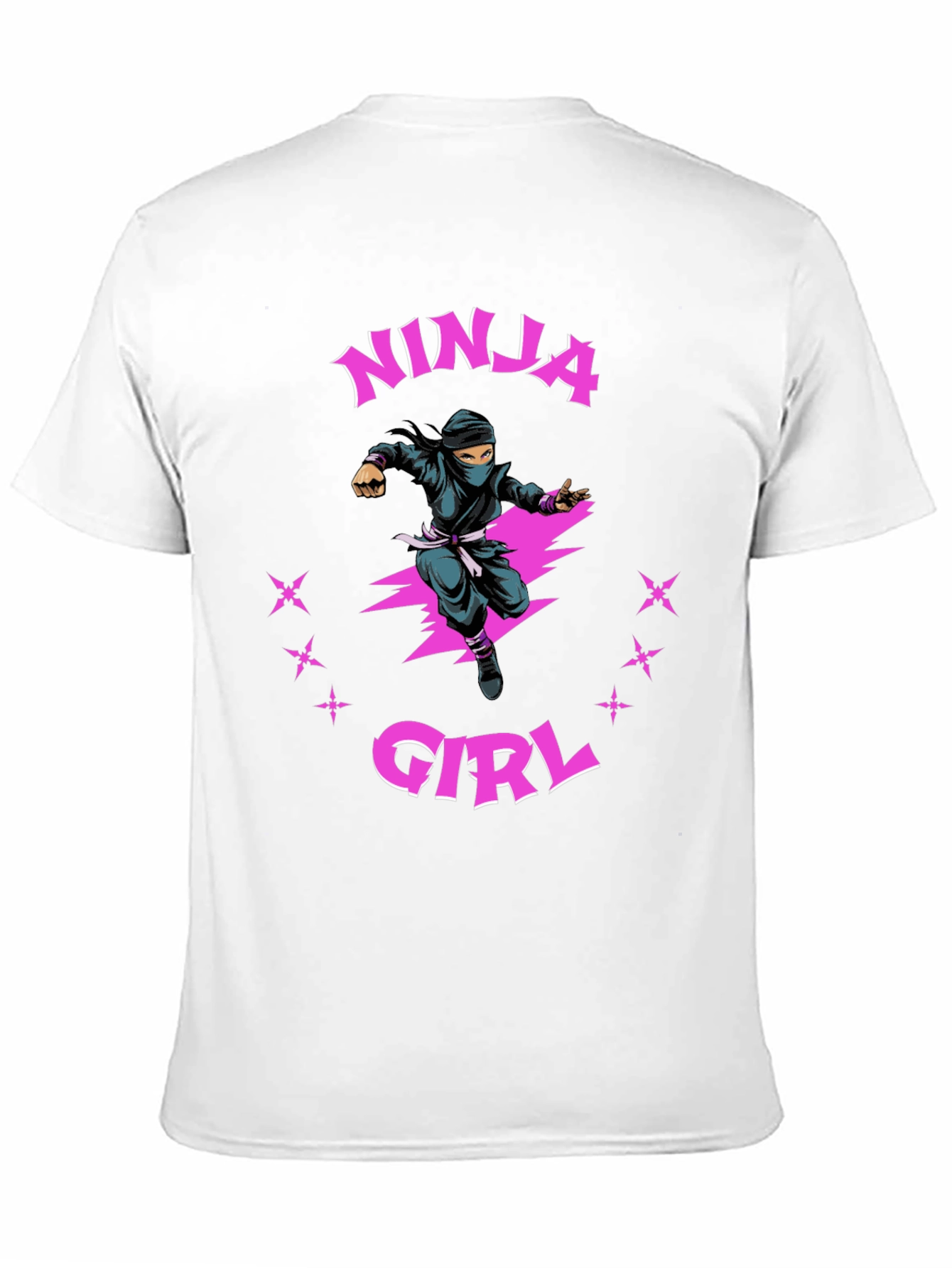 Ninja Girl Graphic T-Shirt - Black Cotton Tee
