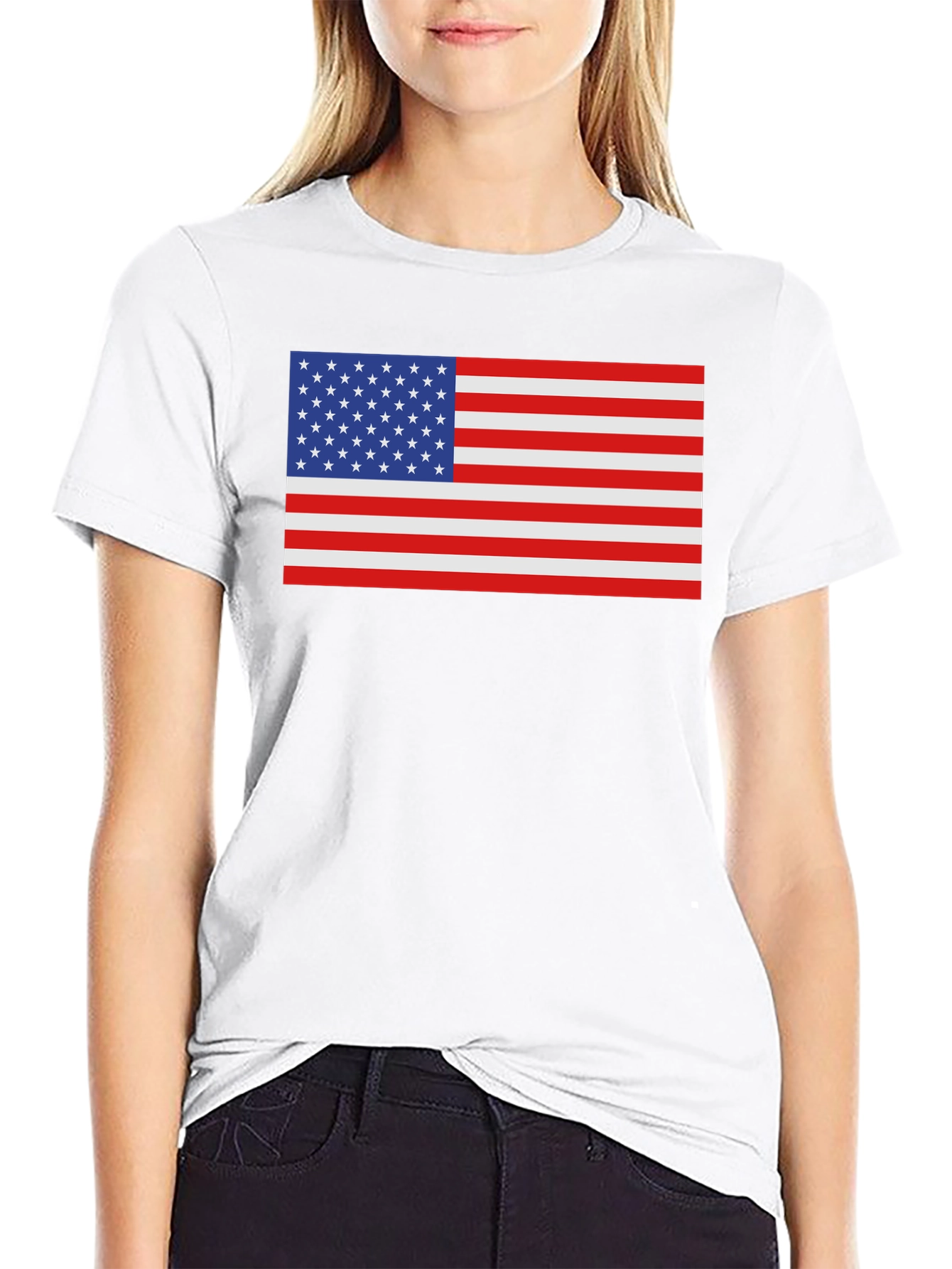 American Flag Graphic Black T-Shirt
