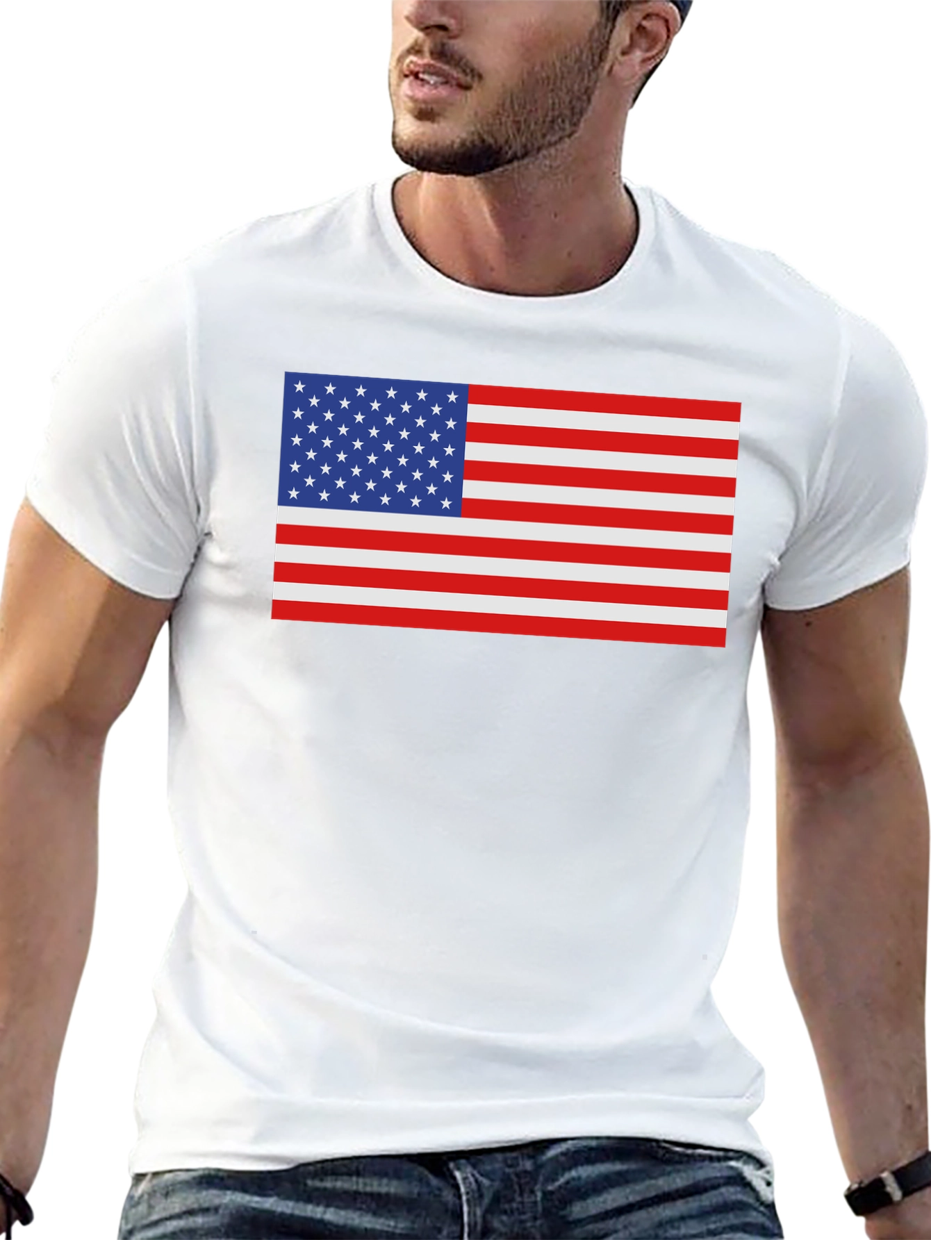 American Flag Graphic Black T-Shirt