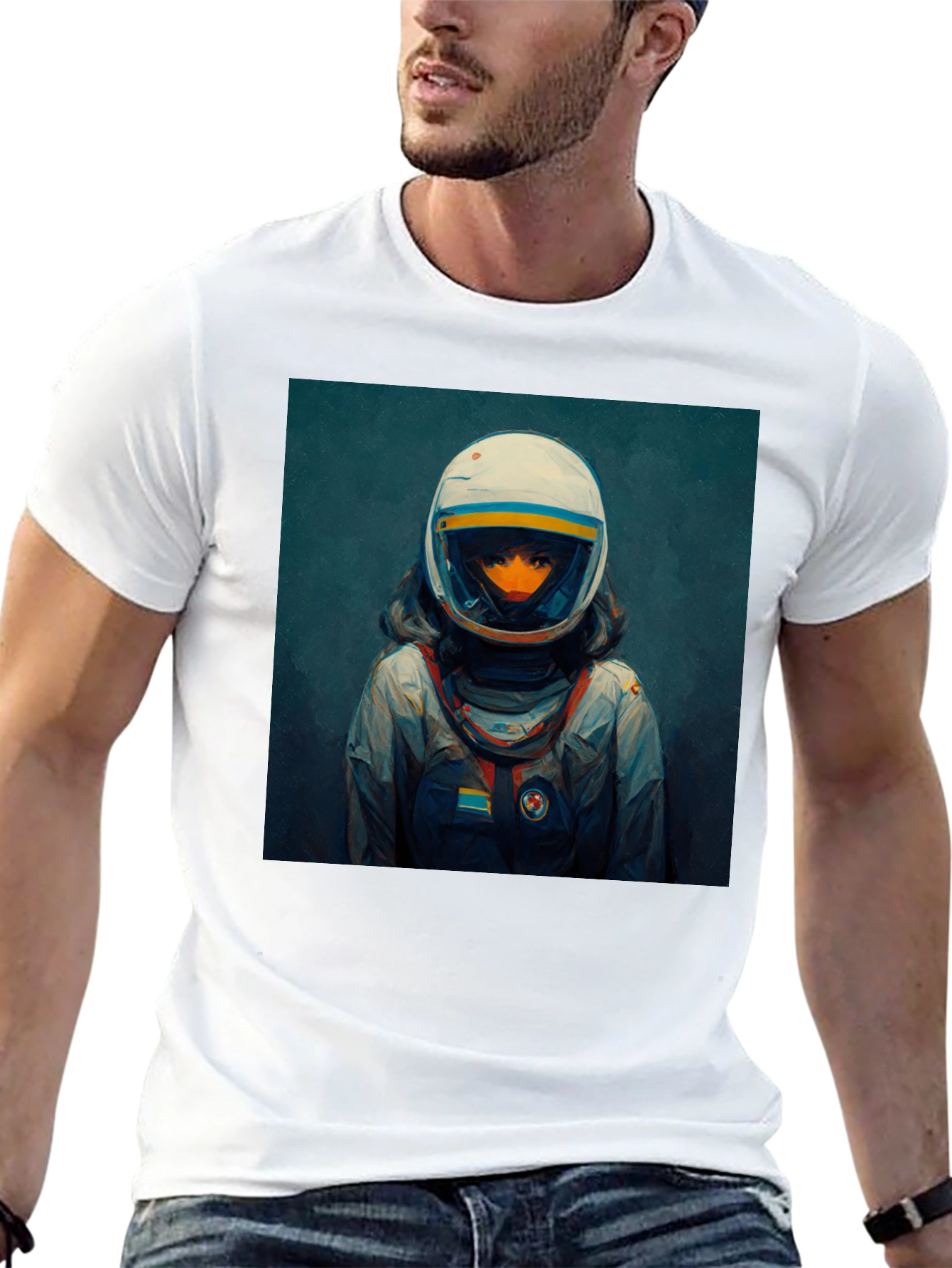 Astronaut Graphic Tee - Cool Space Helmet Design