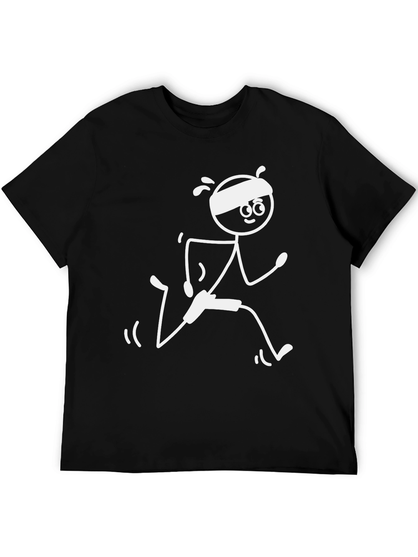 Runner Stick Figure Graphic Tee - Black
