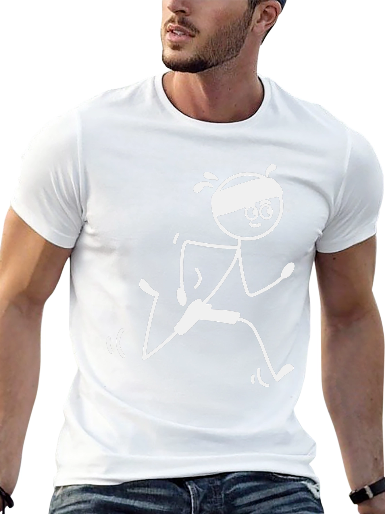 Runner Stick Figure Graphic Tee - Black