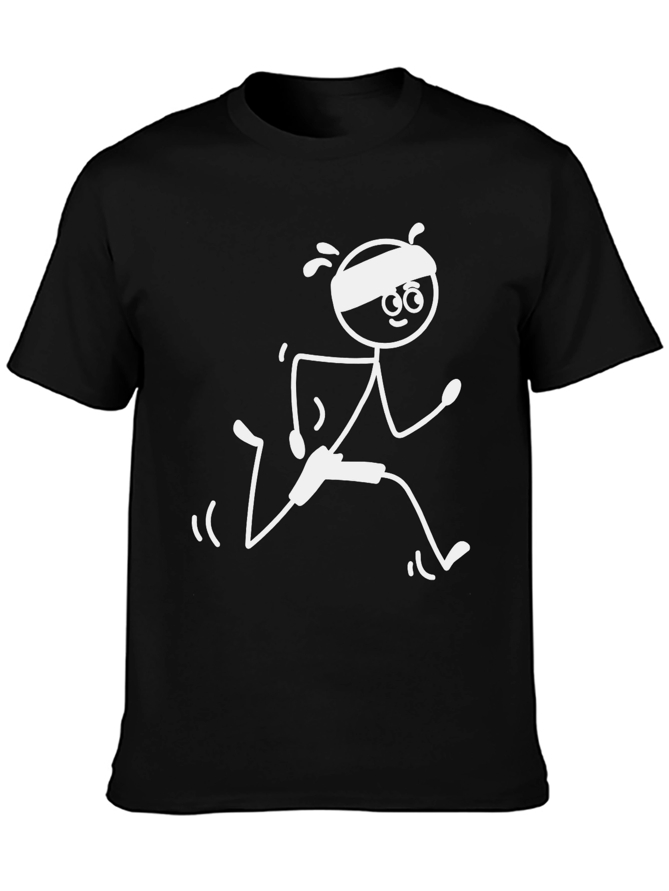 Runner Stick Figure Graphic Tee - Black