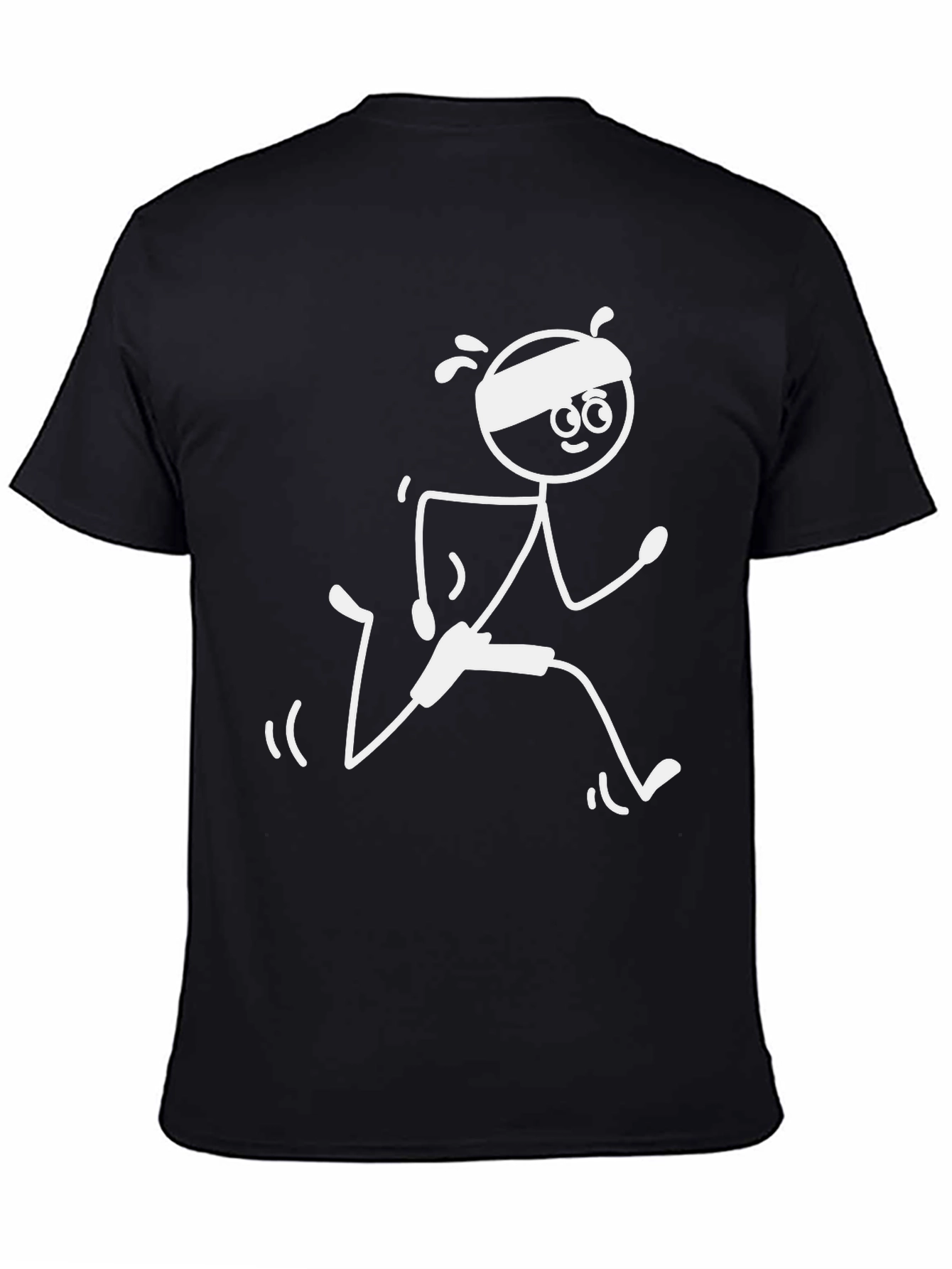 Runner Stick Figure Graphic Tee - Black