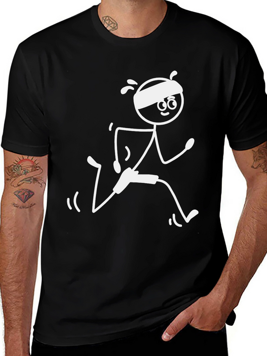 Runner Stick Figure Graphic Tee - Black